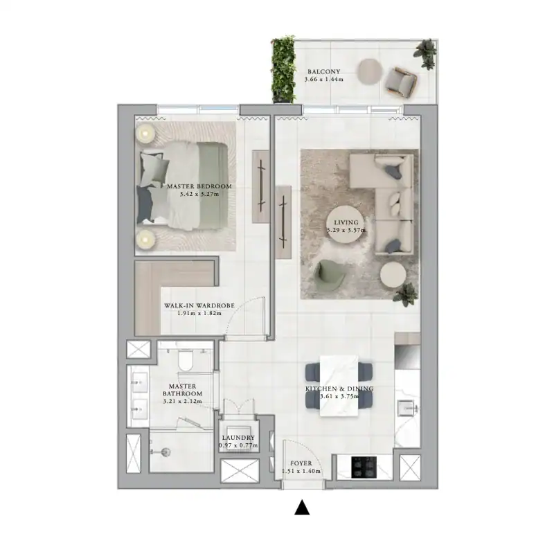 1-BR Apartment plan