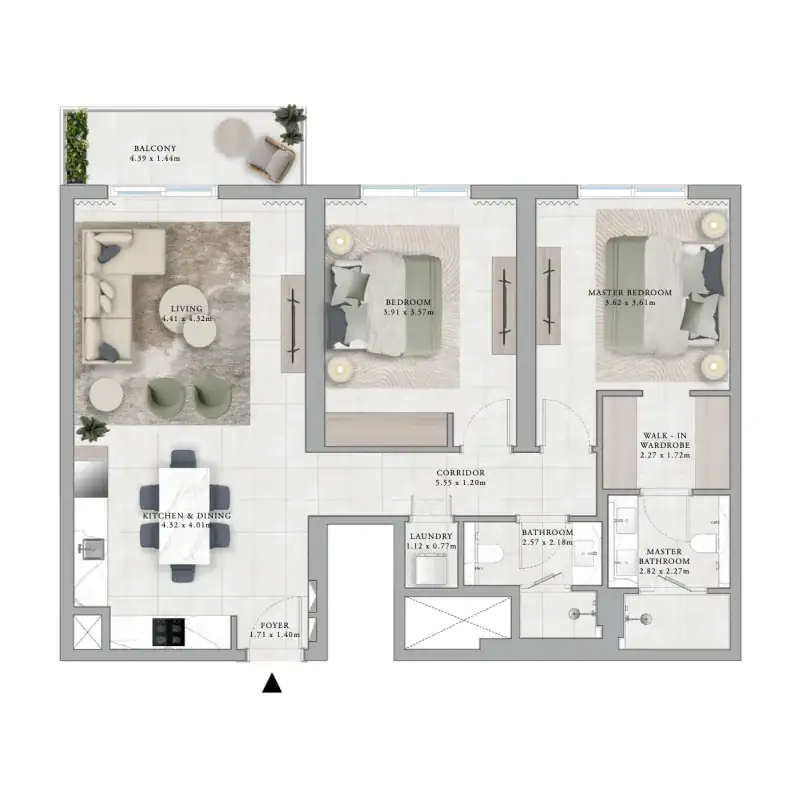 2-BR Apartment plan